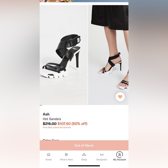 ASH lug sole sandal in size 40. - Picture 2 of 7